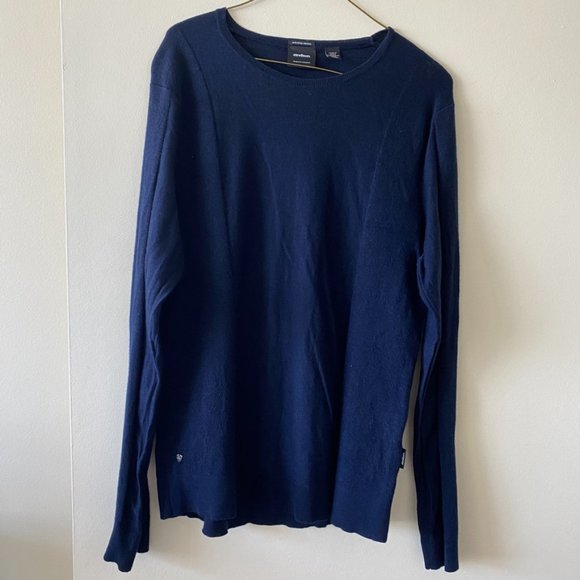 Strellson Navy "Extra Fine Merino" Wool Sweater - Picture 8 of 12